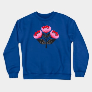 Bright and bold pink tulips Crewneck Sweatshirt